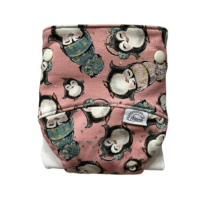 Csónakos mosható pelenka S - Pink penguin